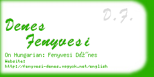 denes fenyvesi business card